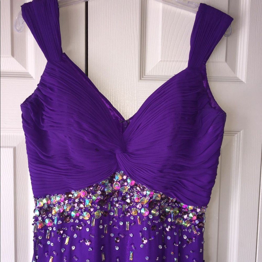 Purple Chiffon Beaded Renaissance Prom Dress